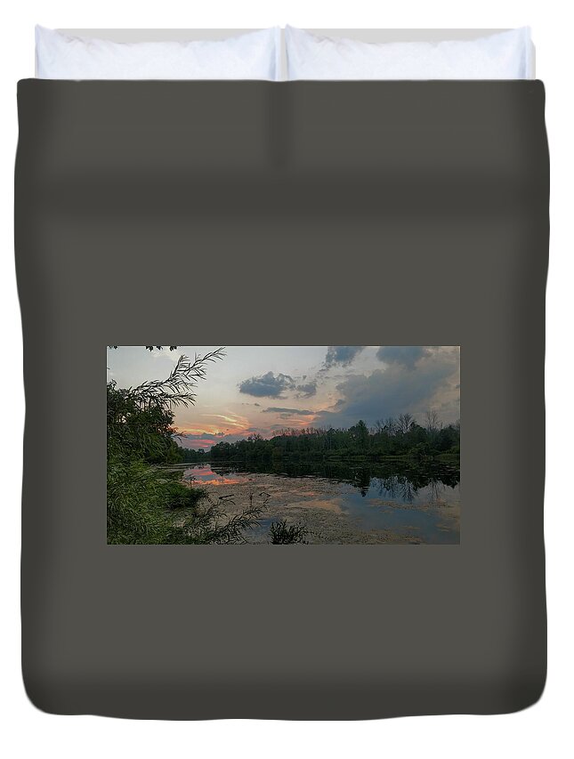  Duvet Cover featuring the photograph Shoreline Sunset by Brad Nellis