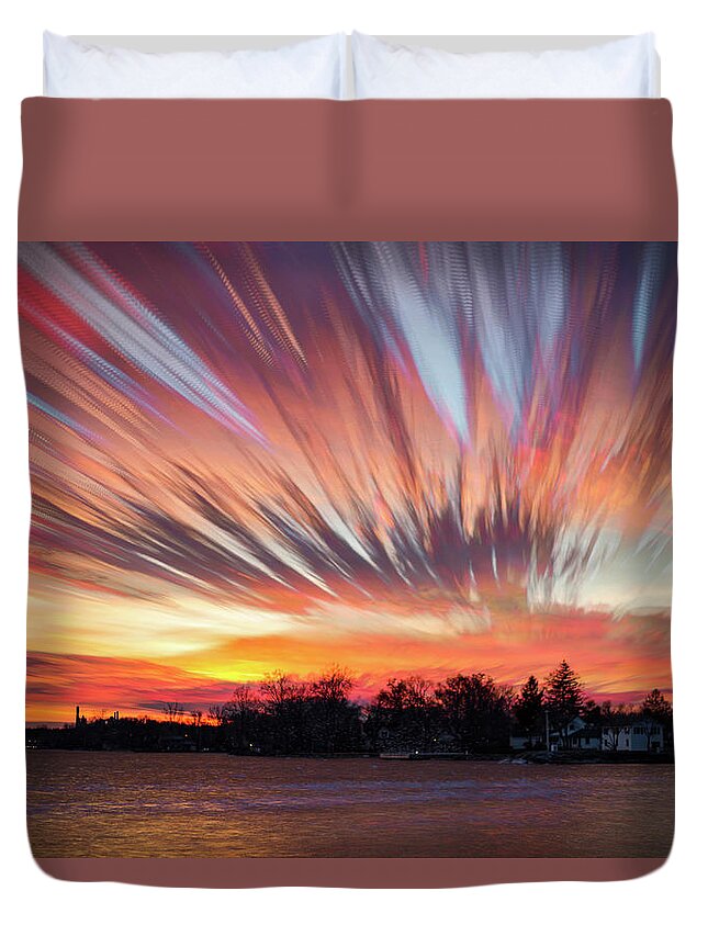 Matt Molloy Duvet Cover featuring the photograph Shredded Sunset by Matt Molloy