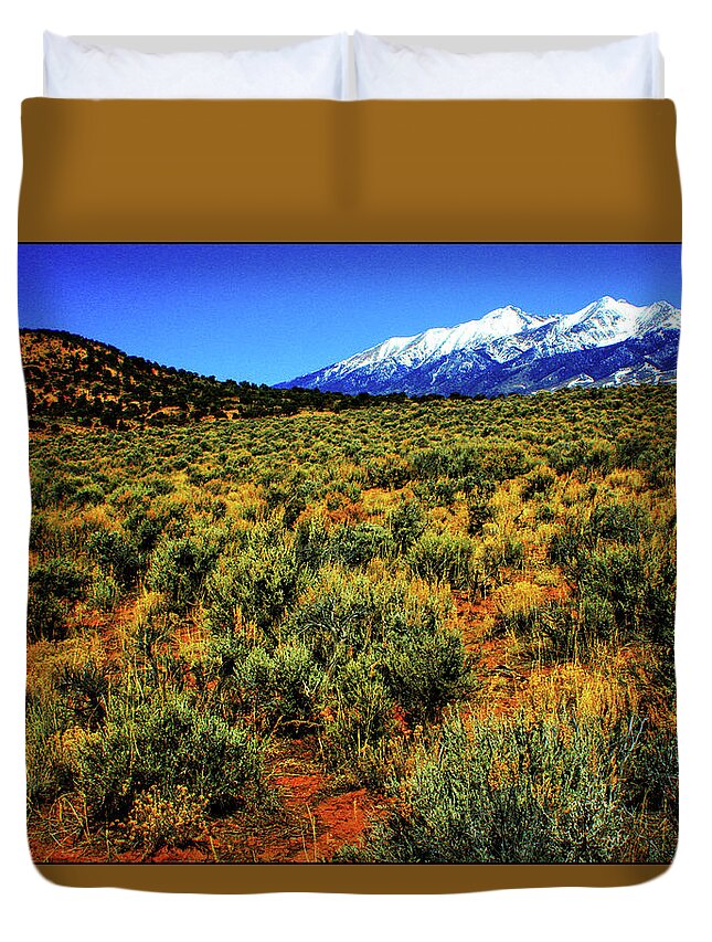 Colorado Duvet Cover featuring the photograph Sierra Blanca by Roger Passman