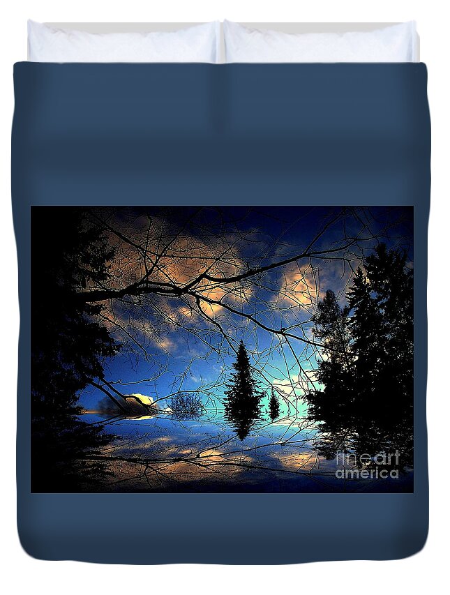 Sky Duvet Cover featuring the photograph Silent Night by Elfriede Fulda