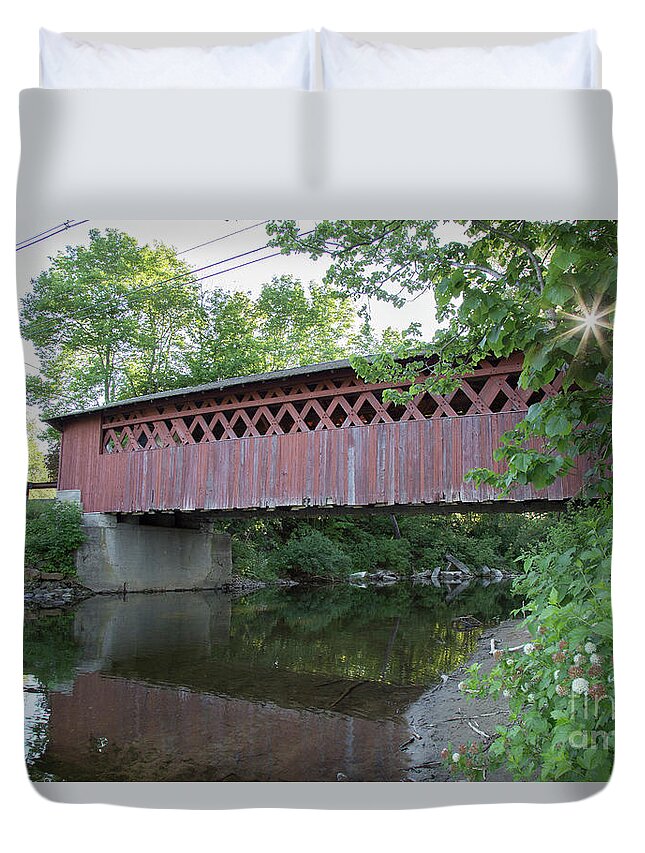 Bridges Duvet Cover featuring the photograph Silk Road Covered Bridge by Rod Best