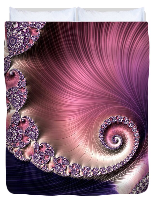 Fractal Duvet Cover featuring the digital art Silk by Susan Maxwell Schmidt