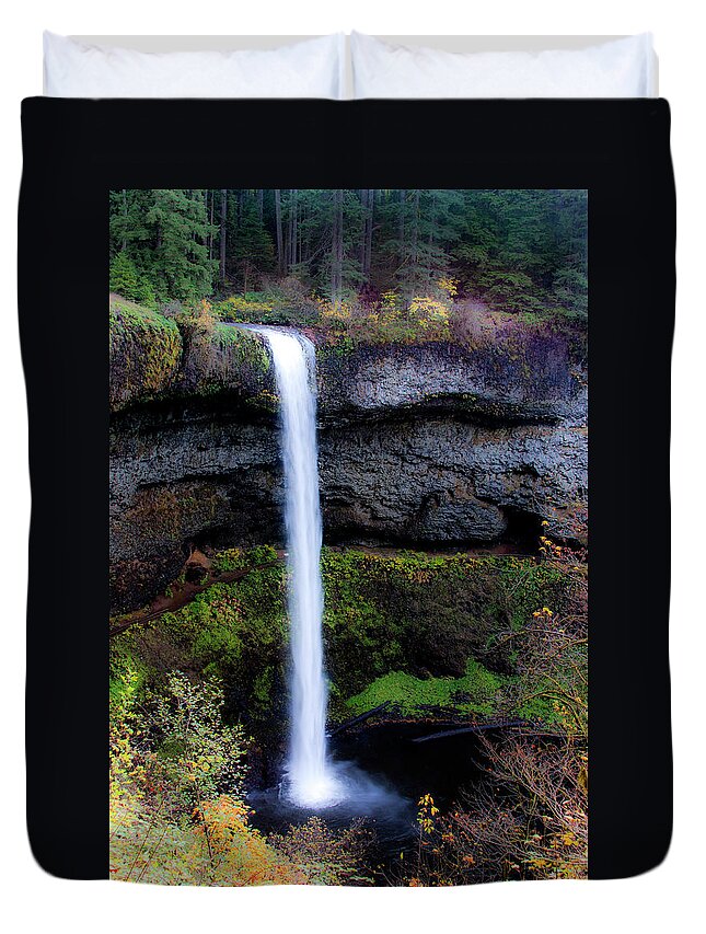 Oregon Duvet Cover featuring the photograph Silverton Falls State Park Oregon 4 by Lee Santa