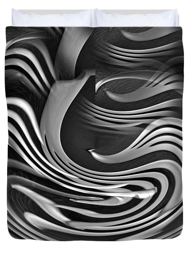 Wall Art Duvet Cover featuring the photograph Silver Swirl by Kelly Holm