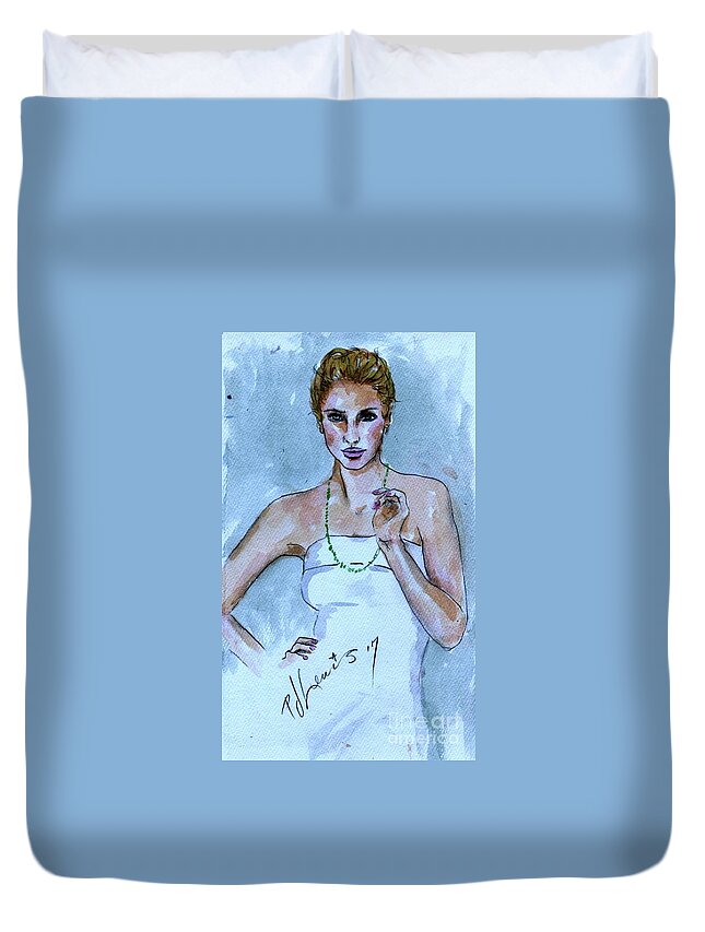 Fashion Duvet Cover featuring the painting Simple Elegance by PJ Lewis