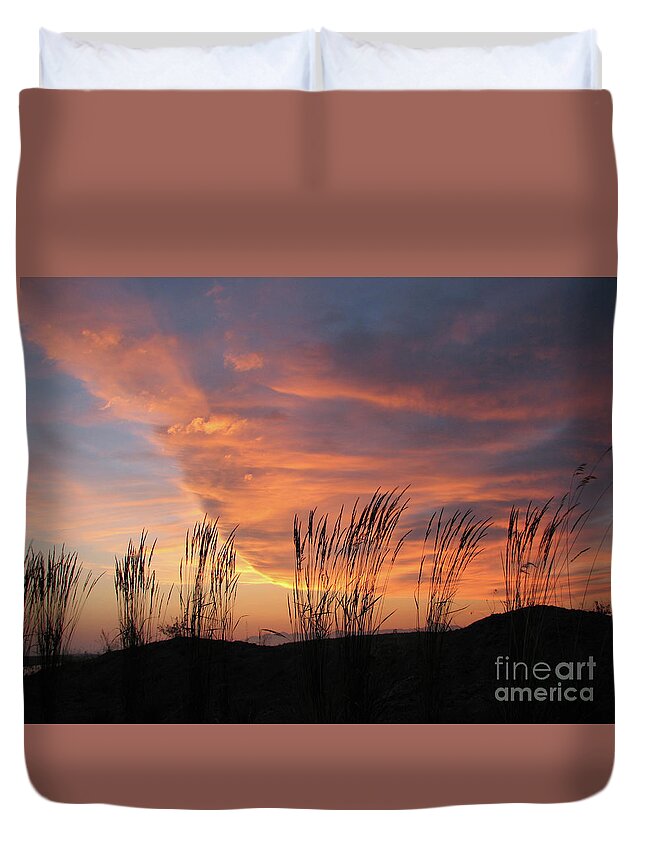 Sunset Duvet Cover featuring the photograph Simple Joys by Chris Anderson