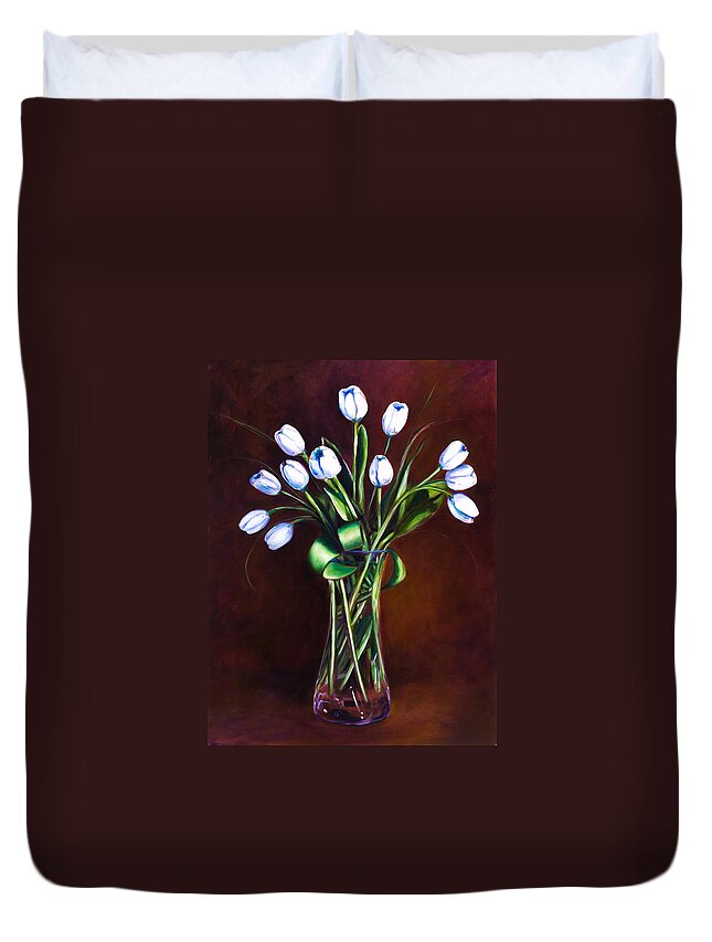 Shannon Grissom Duvet Cover featuring the painting Simply Tulips by Shannon Grissom