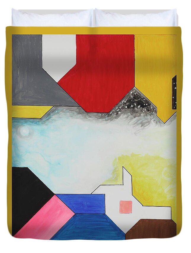 Abstract Duvet Cover featuring the painting Sinfonia Olympica - Part 2 by Willy Wiedmann