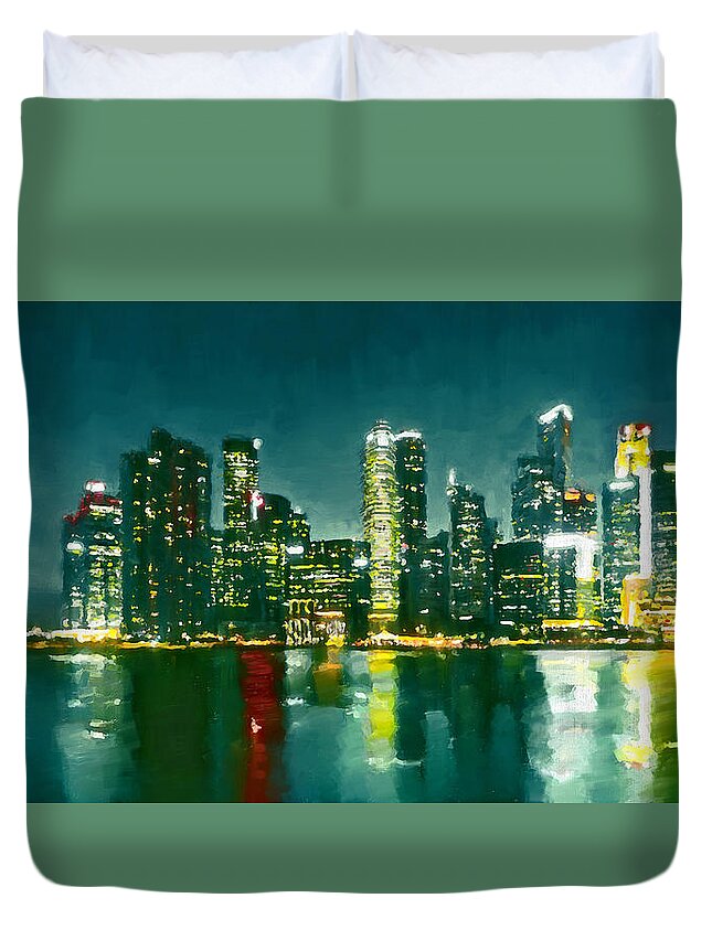 Singapore Skyline Painting River Painting Oil Painting Original
