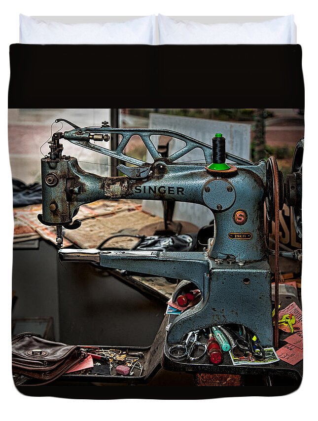 Machine Duvet Cover featuring the photograph Singer 29K71 by Christopher Holmes