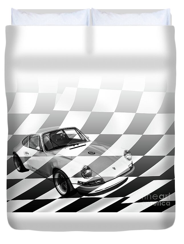 Porsche Duvet Cover featuring the digital art Singer by Roger Lighterness