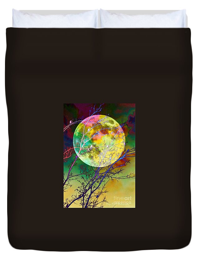 Moon Duvet Cover featuring the photograph Singing by the Light of the Moon by Toma Caul