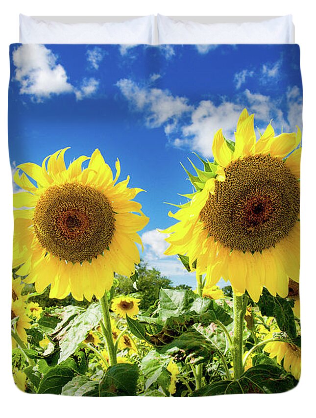 Farm Duvet Cover featuring the photograph Sisters by Greg Fortier