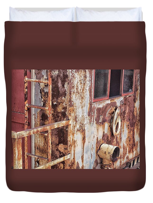 Rust Duvet Cover featuring the photograph SIX by Jessica Levant
