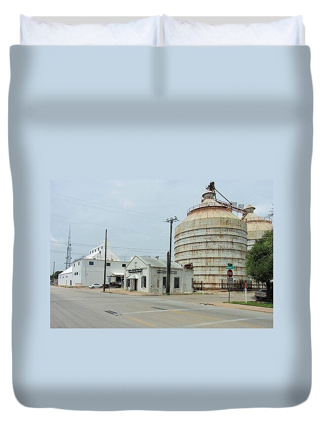 Silos Duvet Cover featuring the photograph Sixth and Webster 2016BC before chip by Michael Dillon