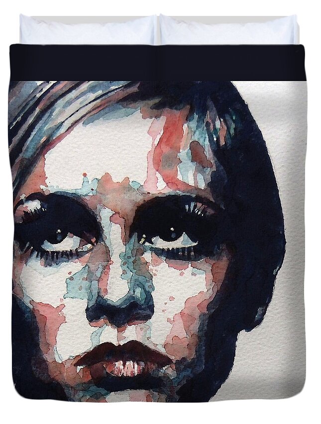Twiggy Duvet Cover featuring the painting Sixties Sixties Sixties Twiggy by Paul Lovering