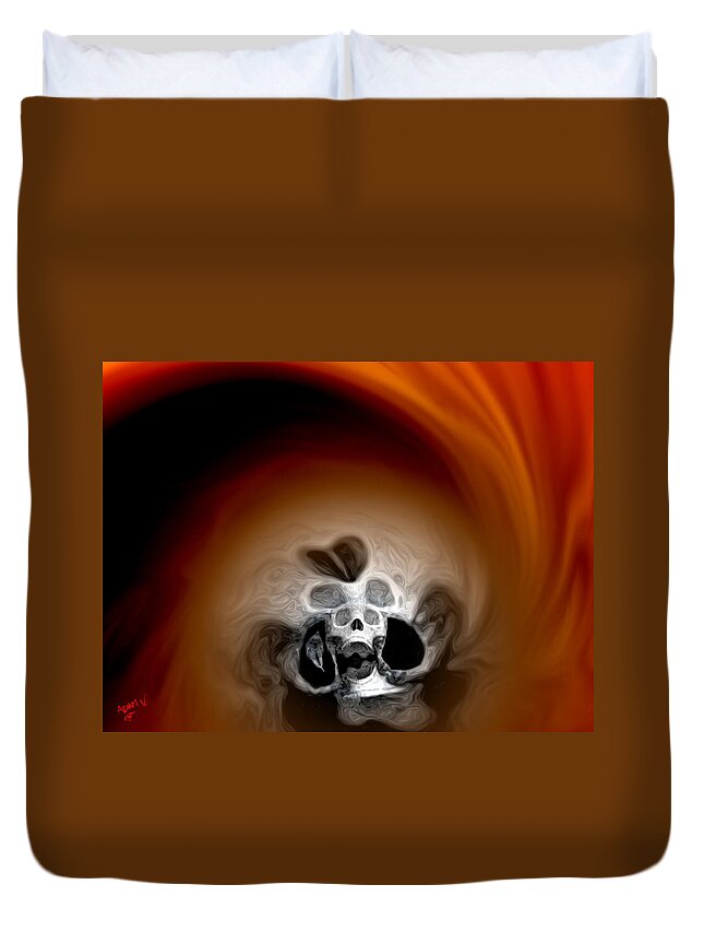 Colors Duvet Cover featuring the painting Skull Scope 3 by Adam Vance
