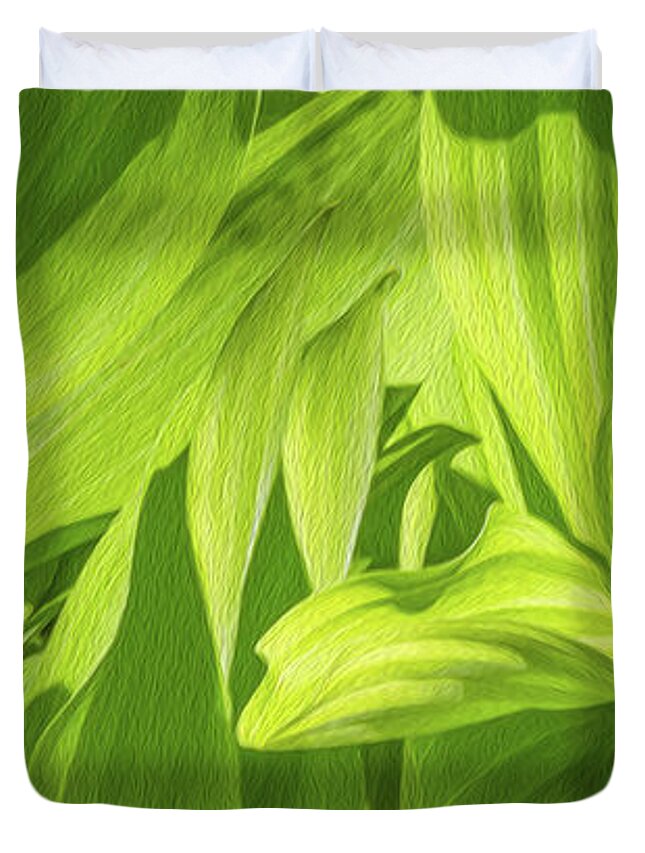 Smell Duvet Cover featuring the digital art Skunk Cabbage by Mellissa Ray