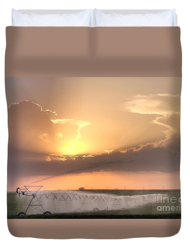 Prairie Sunset Duvet Cover featuring the photograph Sky and Water by Art Whitton