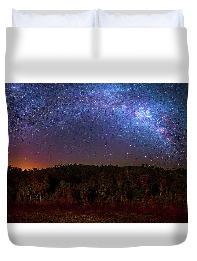 Milky Way Duvet Cover featuring the photograph Sky Bridge by Mark Andrew Thomas