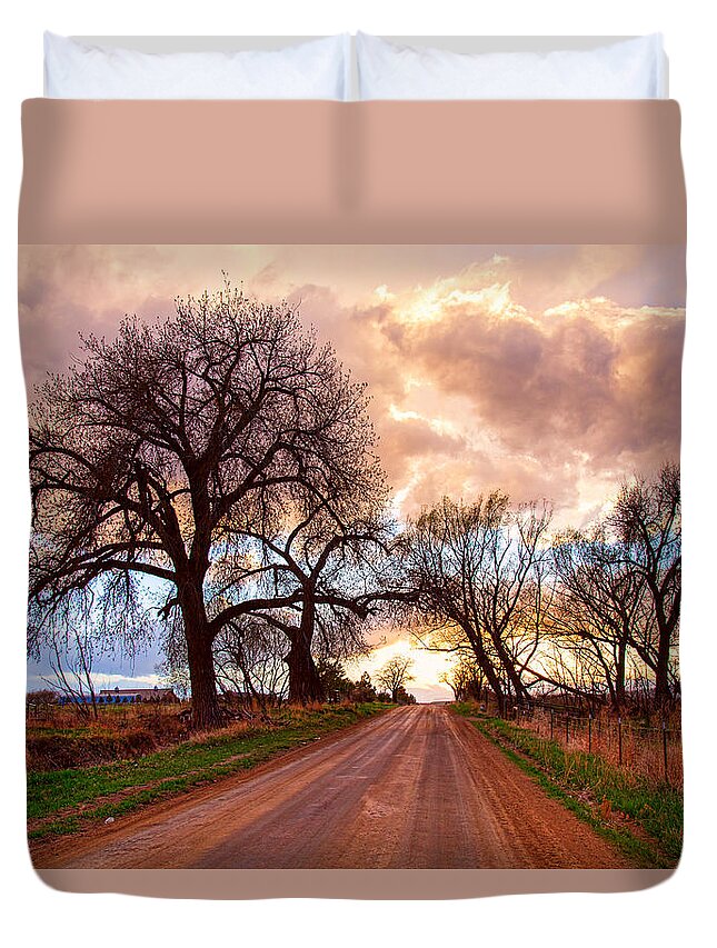 Roads Duvet Cover featuring the photograph Sky Driving by James BO Insogna