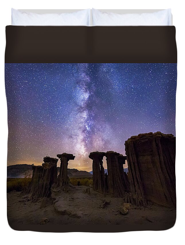 Milkyway Duvet Cover featuring the photograph Sky Watchers by Tassanee Angiolillo