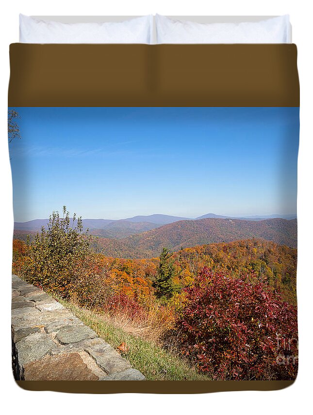 Skyline Drive Overlook Duvet Cover featuring the photograph Skyline Drive Overlook near Hazel Mountain by Louise Heusinkveld