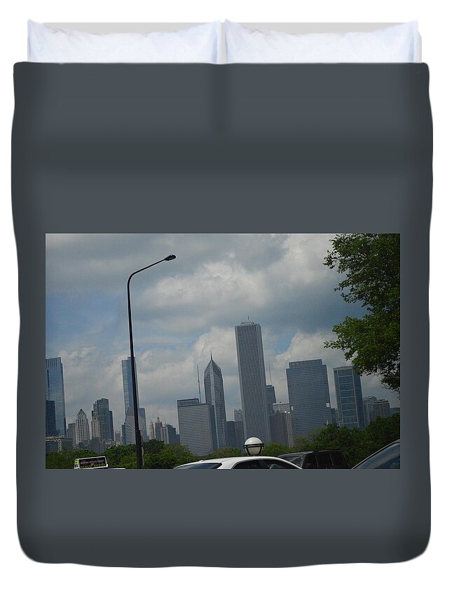 Clouds Duvet Cover featuring the photograph Skyline by Michelle Hoffmann
