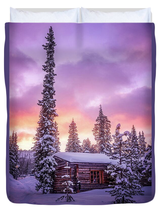 Sunset Duvet Cover featuring the photograph Sleeping Giant by Philippe Sainte-Laudy