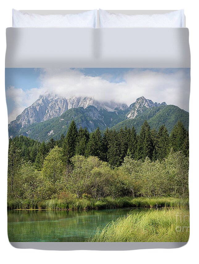 Alpine Duvet Cover featuring the photograph Slovenian Alps by Juli Scalzi