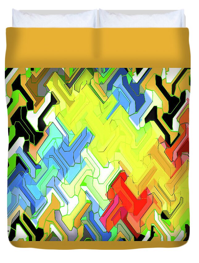 Smear Color Abstract Duvet Cover featuring the digital art Smear Color Abstract by Tom Janca