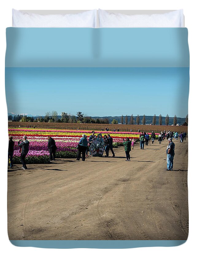 Tulips Duvet Cover featuring the photograph Smile and Say Tulips by Tom Cochran
