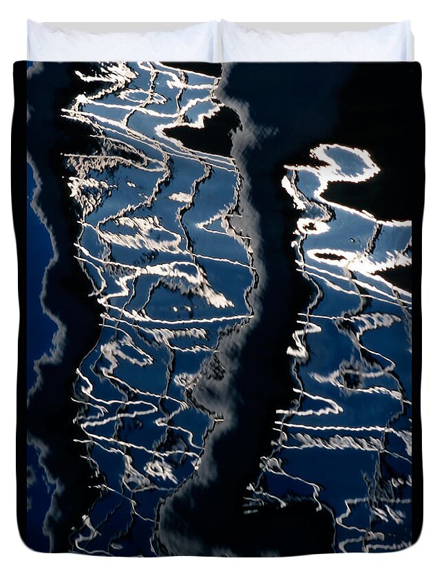 Abstract Duvet Cover featuring the photograph Smoke on the Water by Irwin Barrett