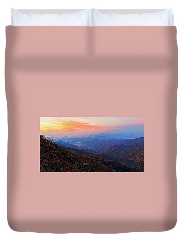 Dawn Duvet Cover featuring the photograph Dawn From Standing Indian Mountain by Daniel Reed