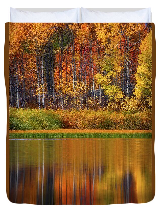 Wyoming Duvet Cover featuring the photograph Snake River Fall Colors by Darren White