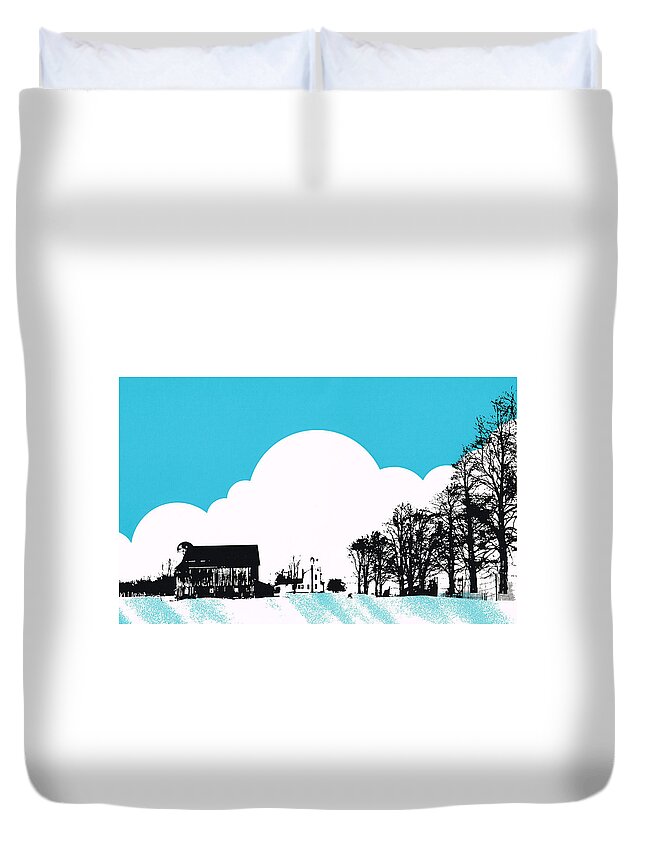 Barn Duvet Cover featuring the photograph Snow Bound by James Rentz