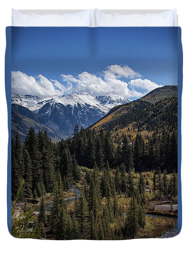 Snow Duvet Cover featuring the photograph Snow Caps by Timothy Johnson