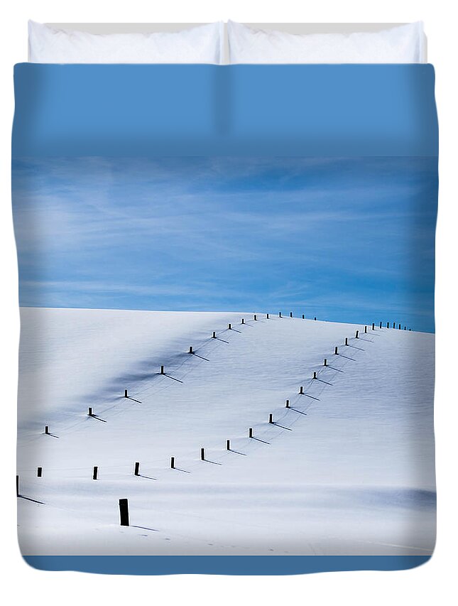 Mountain Duvet Cover featuring the photograph Snow Covered Pasture by Sean Allen