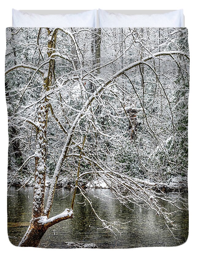 Cranberry River Duvet Cover featuring the photograph Snow Cranberry River by Thomas R Fletcher