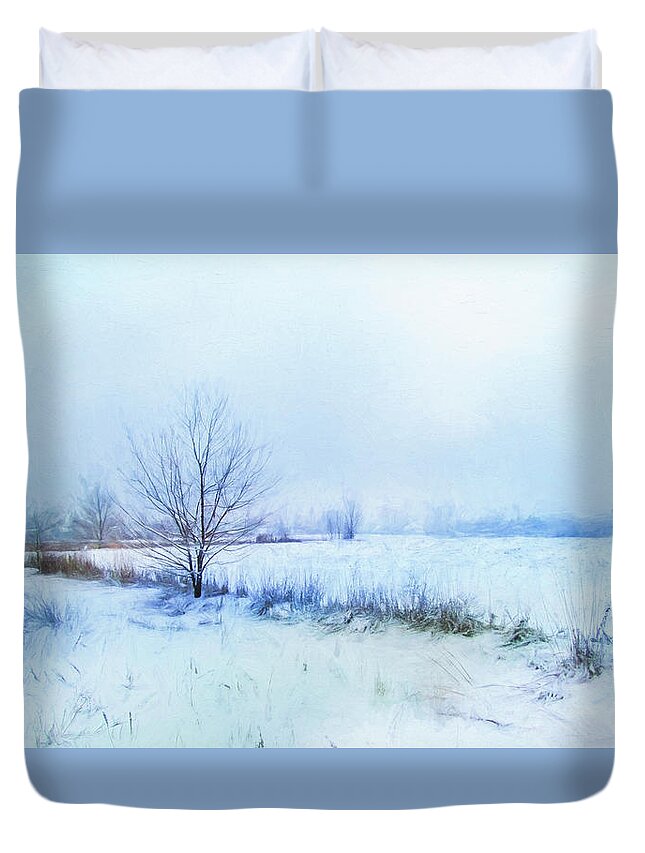 Snow Duvet Cover featuring the photograph Snow Field by John Rivera