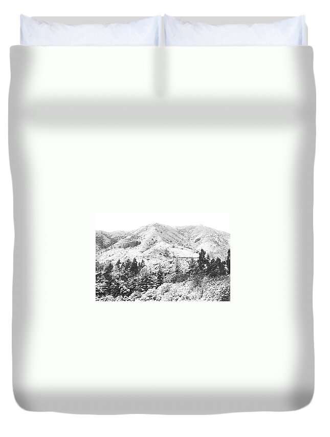 Mount Tamalpais Duvet Cover featuring the photograph Snow on Mt. Tamalpais 1974 by Ben Upham III