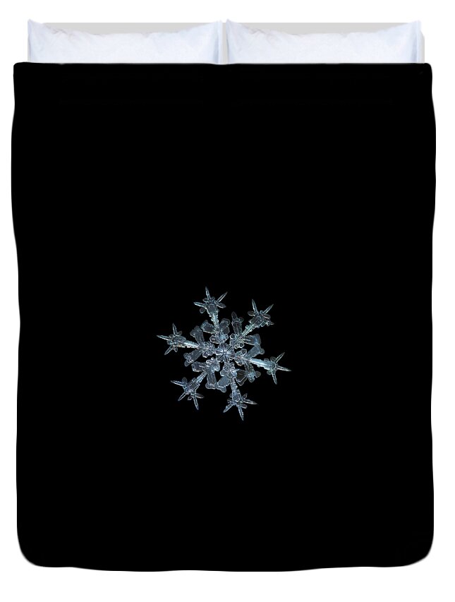 Snowflake Duvet Cover featuring the photograph Snowflake photo - Starlight II by Alexey Kljatov