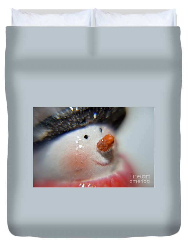 Snowman Duvet Cover featuring the photograph Snowman by Elaine Berger