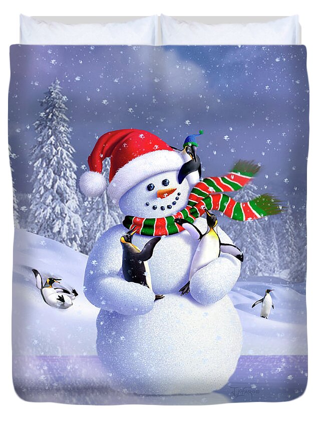 Snowman Duvet Cover For Sale By Jerry Lofaro