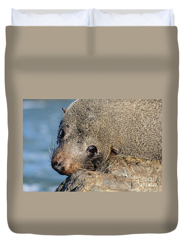 Seal Duvet Cover featuring the photograph So Sad by Werner Padarin