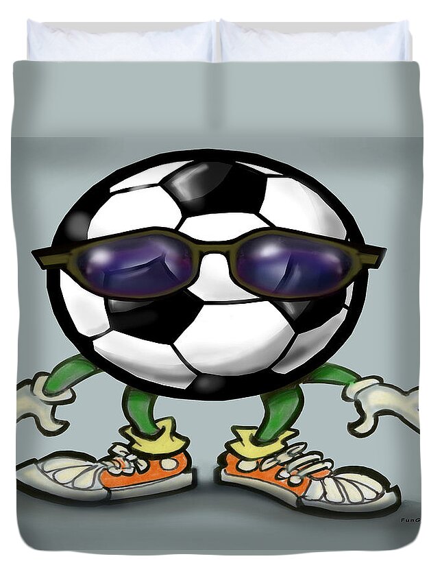 Soccer Duvet Cover featuring the digital art Soccer Cool by Kevin Middleton