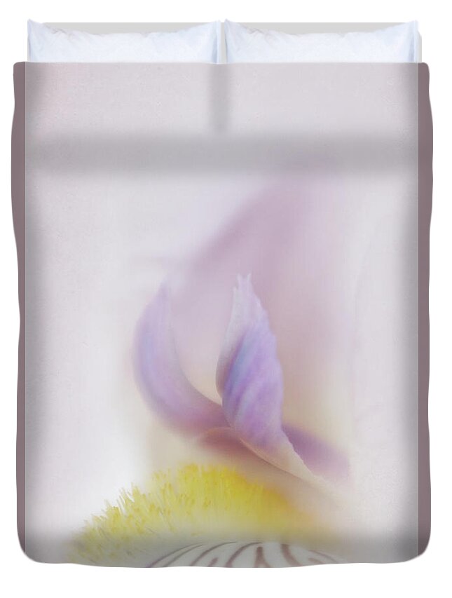 Bloom Duvet Cover featuring the photograph Soft and Delicate Iris by David and Carol Kelly