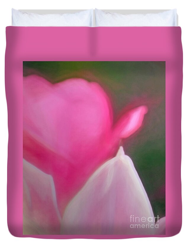 Tulips Duvet Cover featuring the photograph Soft Pink 2 by Kerri Farley