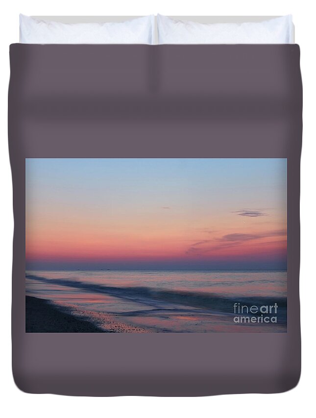 Sunrise Duvet Cover featuring the photograph Soft Pink Sunrise by Jeff Breiman
