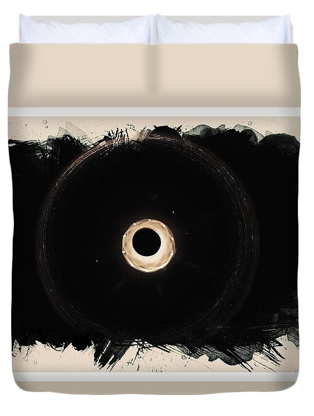 Sun Duvet Cover featuring the painting Solar Eclipse 2017 4 by Celestial Images